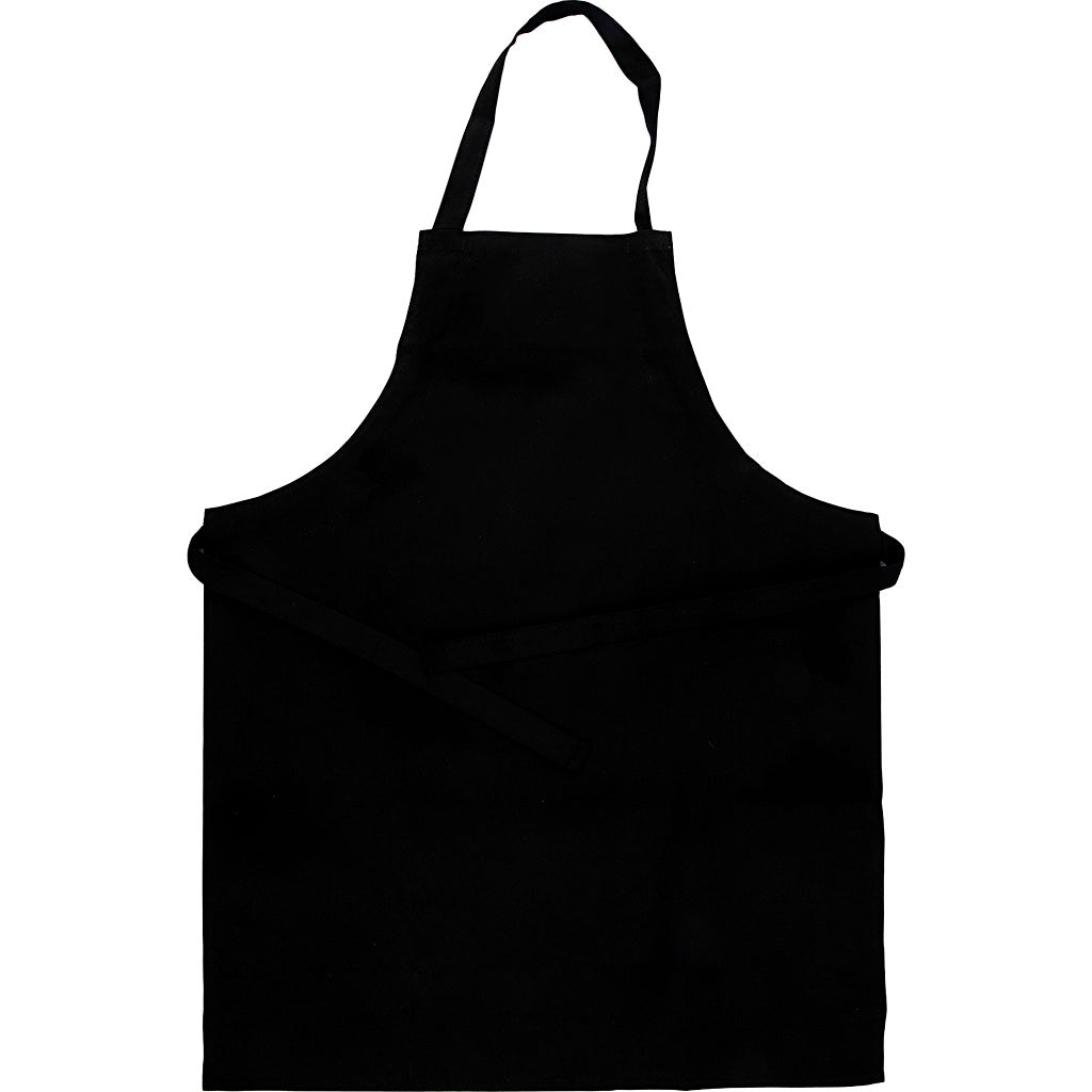 Apron, L: 70 cm, W: 55 cm, size 7-12 years, 210 g, black