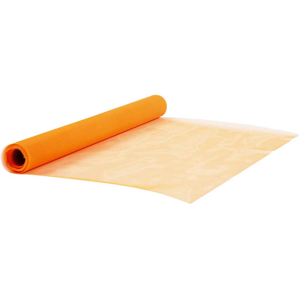 Tulle, L: 50 cm, arancio, 5 m/ 1 rot. [HOB-44612]