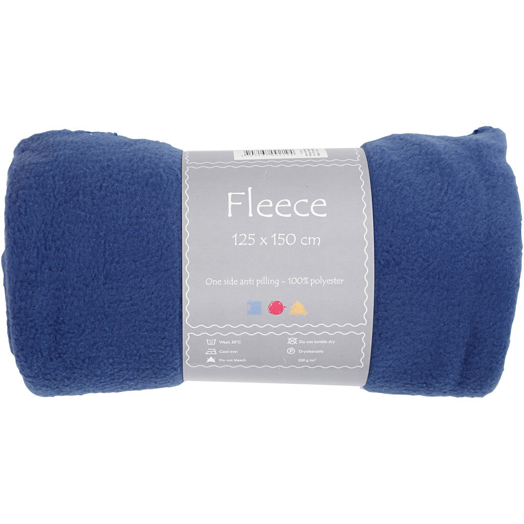 Fleece, L 125 cm, B 150 cm, 200 g, Blau, 1 Stk [HOB-44629]