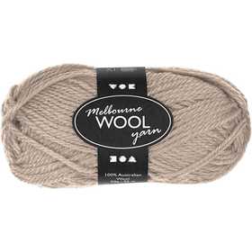 Filato di lana Melbourne, L: 92 M, beige, 50 g/ 1 gom. [HOB-44712]