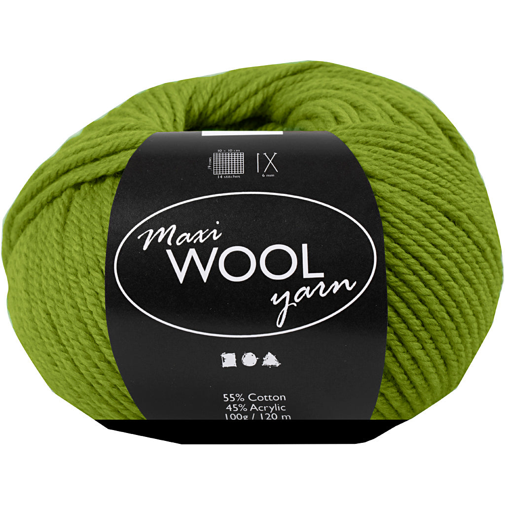 Filato, L: 125 M, verde oliva, 100 g/ 1 gom. [HOB-447413]
