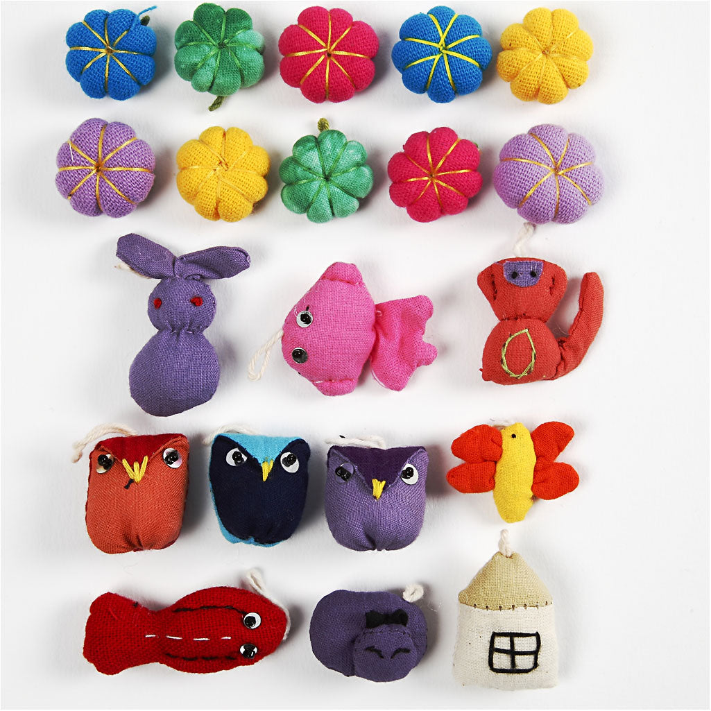 Mini Fabric Animals, size 20-35 mm, 40 pc