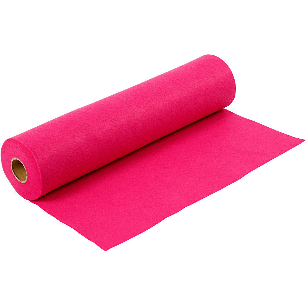 Craft felt, W: 45 cm, thickness 1,5-2 mm, 180-200 g, cerise, 5 m/ 1 roll