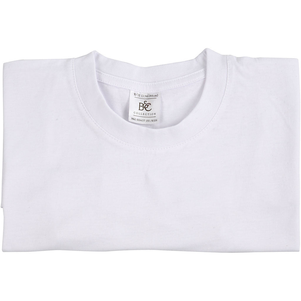 T-shirts, L : 42 cm, dim. 9-11 ans, col rond, 145 gr, blanc, 1 pièce [HOB-47207]