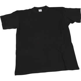 T-shirts, L : 52 cm, dim. medium, col rond, 145 gr, noir, 1 pièce [HOB-47230]