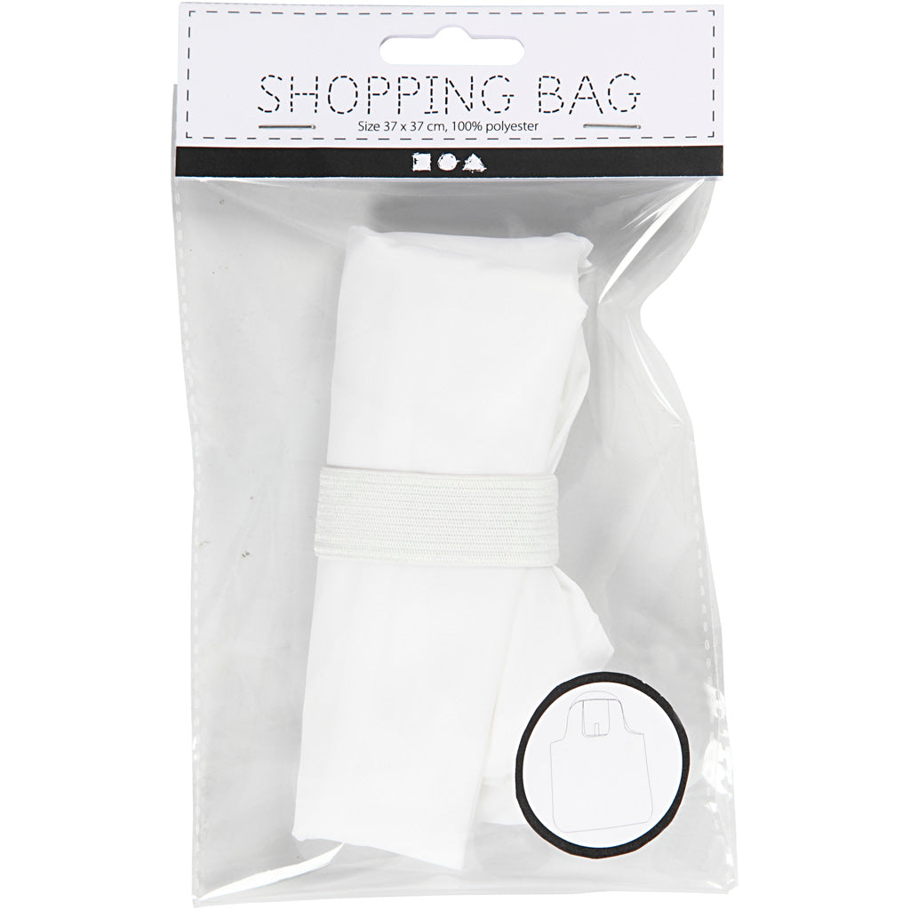 Shopping Bag, misura 37x37 cm, bianco, 1 pz [HOB-474372]