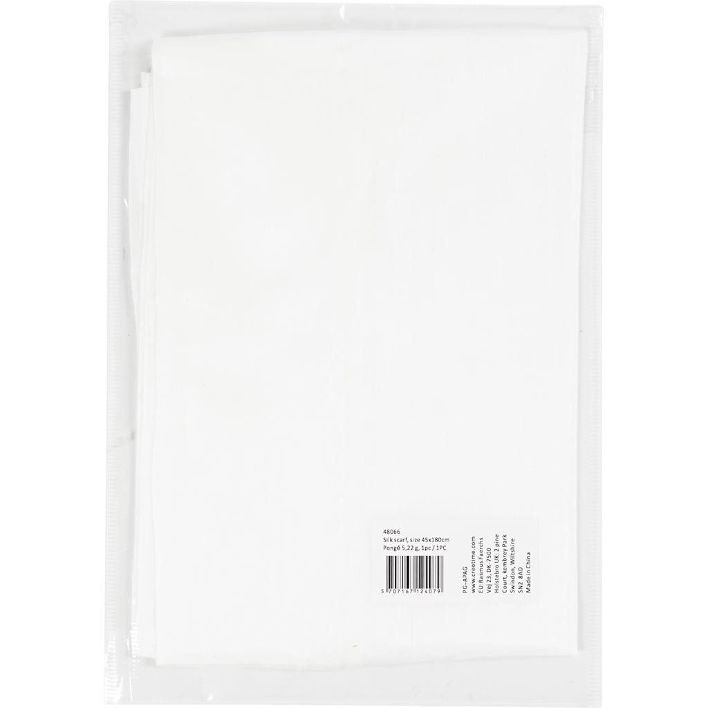 Silk Scarf, size 45x180 cm, Pongé 5, 22 g