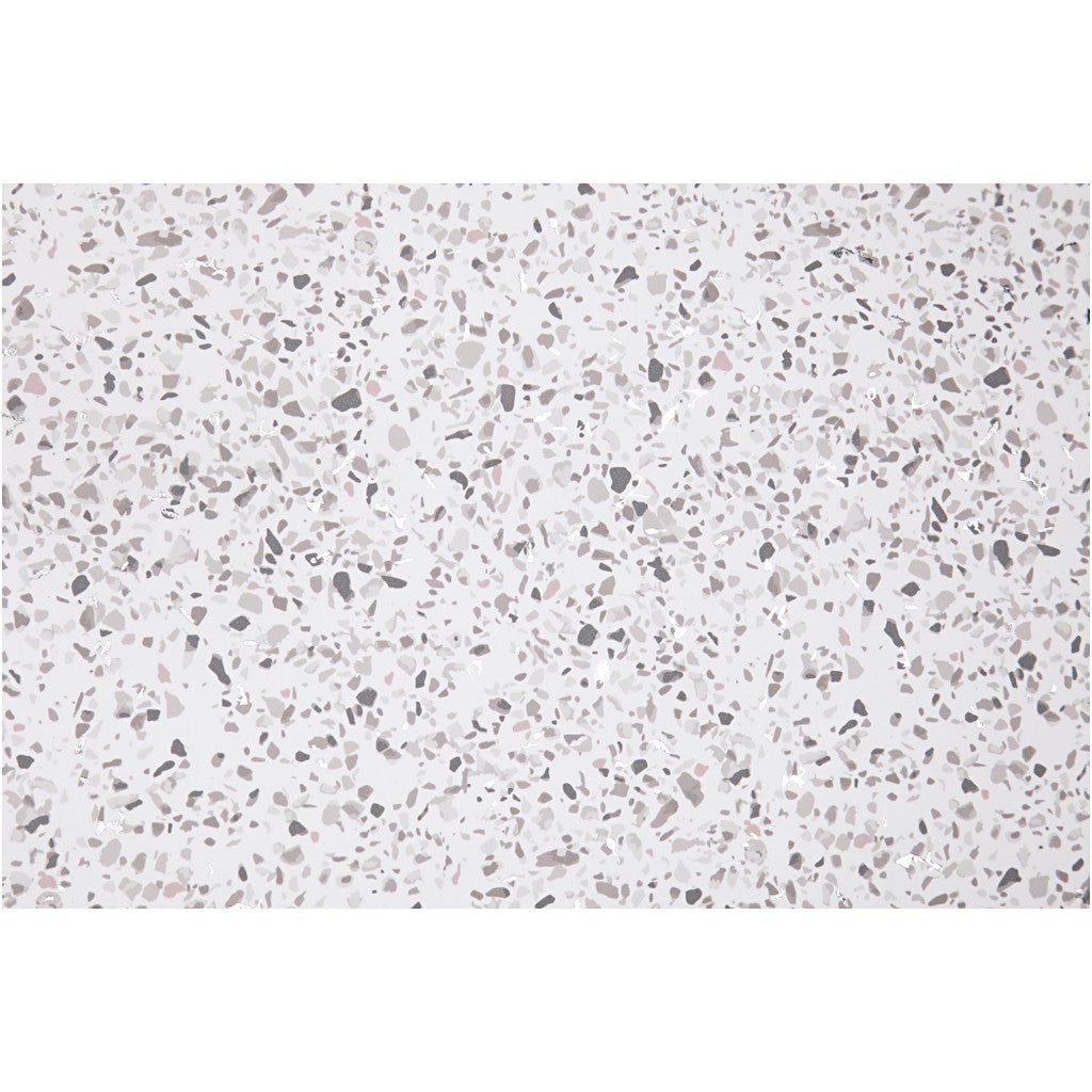 Kunstlederpapier, B 49,5 cm, Foliedetails,Bedruckt, 350 g, Weiß, 1 m/ 1 Rolle [HOB-498832]