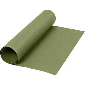 Carta in finta pelle, L: 50 cm, tinta unita, 350 g, verde, 1 m/ 1 rot. [HOB-498941]