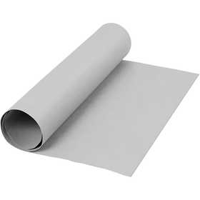 Carta in finta pelle, L: 50 cm, tinta unita, 350 g, grigio, 1 m/ 1 rot. [HOB-498942]
