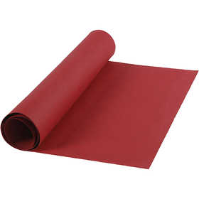 Carta in finta pelle, L: 50 cm, tinta unita, 350 g, rosso, 1 m/ 1 rot. [HOB-498946]