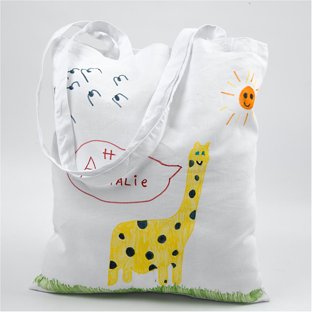 Sac Fourre-Tout, 135 gr, blanc, naturel clair, 2x10 pièces/ 1 Pq. [HOB-49923]