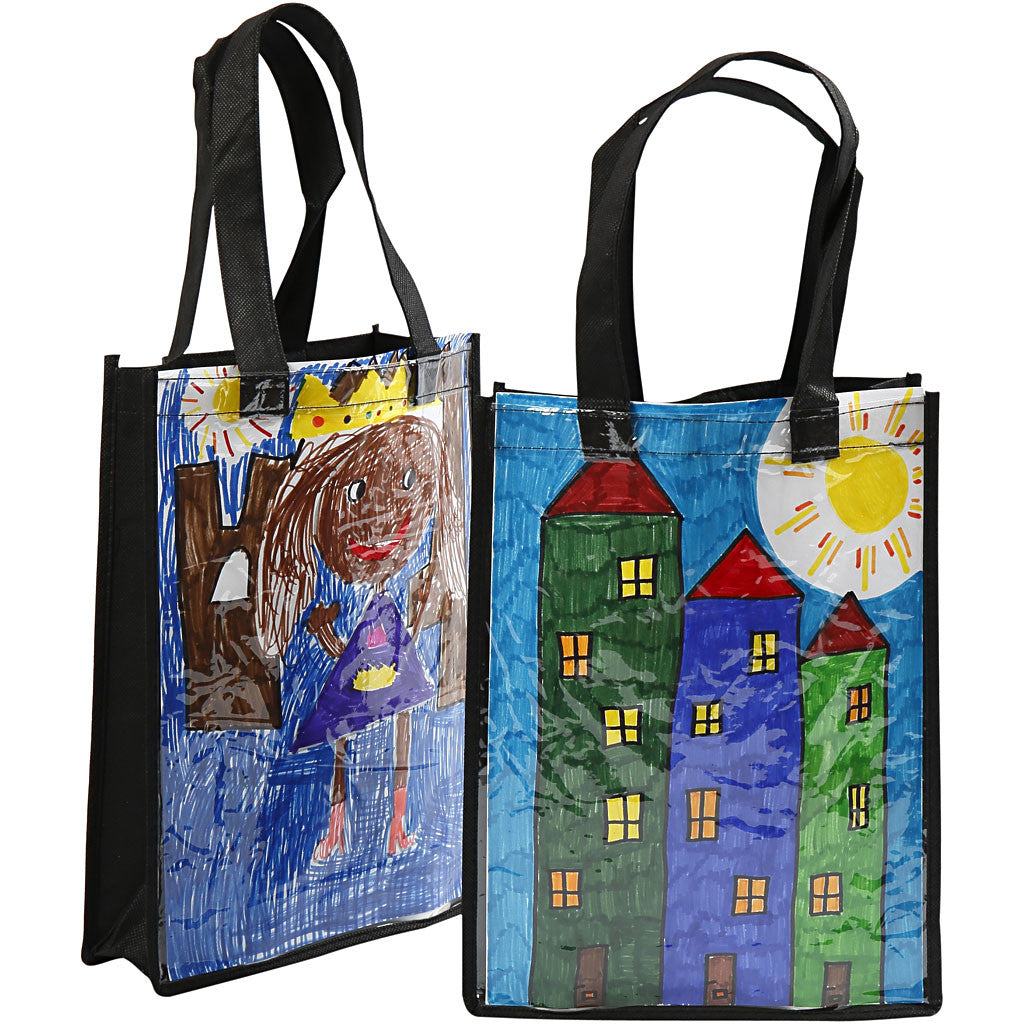 Sac personnalisables, dim. 30x23x7 cm, noir, 1 pièce [HOB-499310]