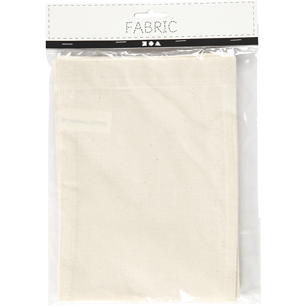 Stoffbeutel, Größe 15x20 cm, 115 g, Hellnatur, 4 Stk/ 1 Pck [HOB-499902]