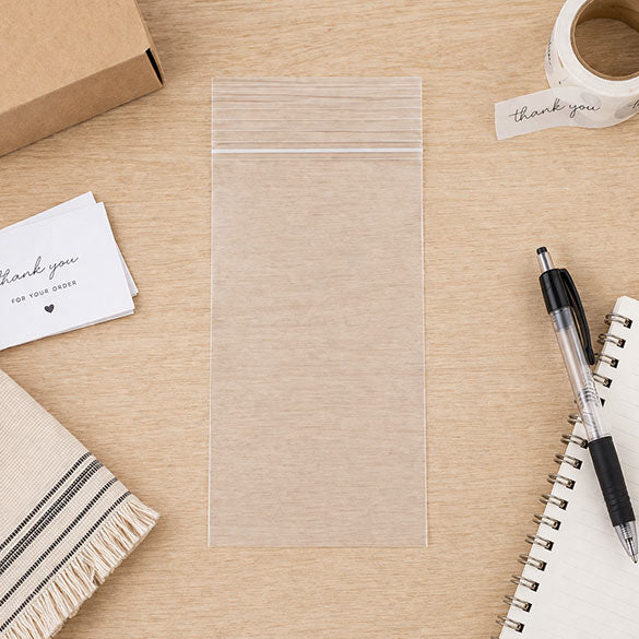 Sacchetto trasparente con chiusura a pressione 10x20.5cm PE 100 micron (100 pezzi) [4PE48]