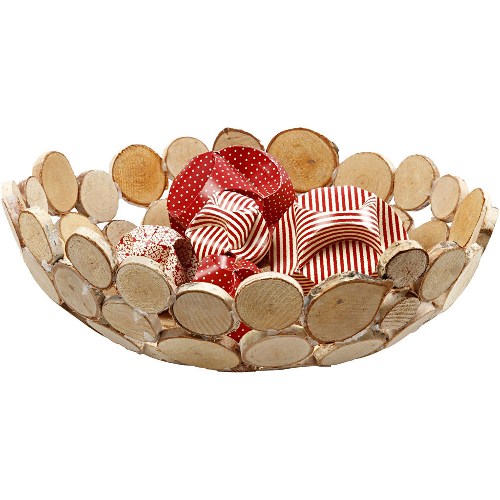 Mix di legno, diam 25-45 mm, spess. 7 mm, ca. 140 pz, 600 g/ 1 conf. [HOB-502210]