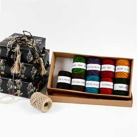 Nastro di canapa naturale, spess. 1-2 mm, colori asst., 10x30 m/ 1 conf. [HOB-50315]