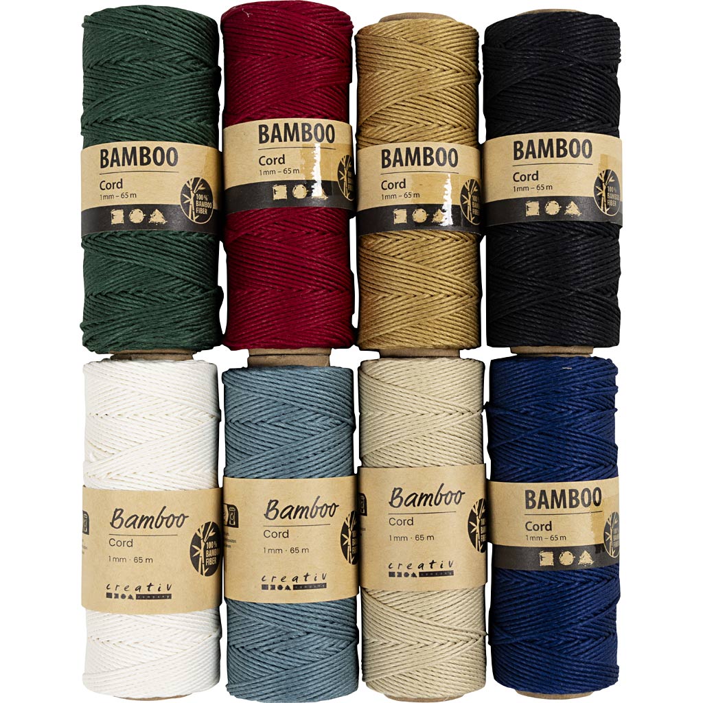 Filo di iuta, spess. 1 mm, colori asst., 8x65 m/ 1 set [HOB-503480]