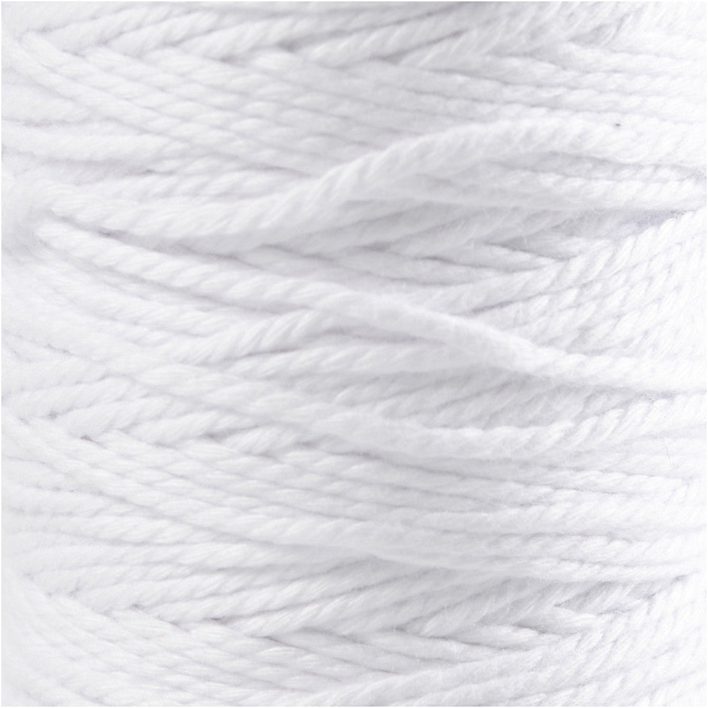 Ficelle de coton, ép. 1,1 mm, blanc, 50 m/ 1 rouleau [HOB-503791]