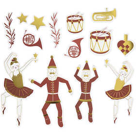 Anhänger, Größe 2,2x12,5 cm, Gold, Rot, Weiß, 57 Stk/ 1 Pck [HOB-51017]