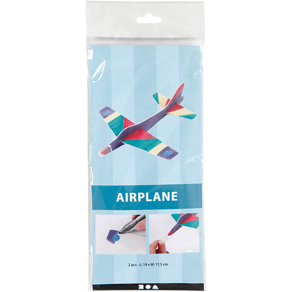 Flugzeug-Sortiment, L 19 cm, B 17,5 cm, Weiß, 2 Stk/ 1 Pck [HOB-51232]