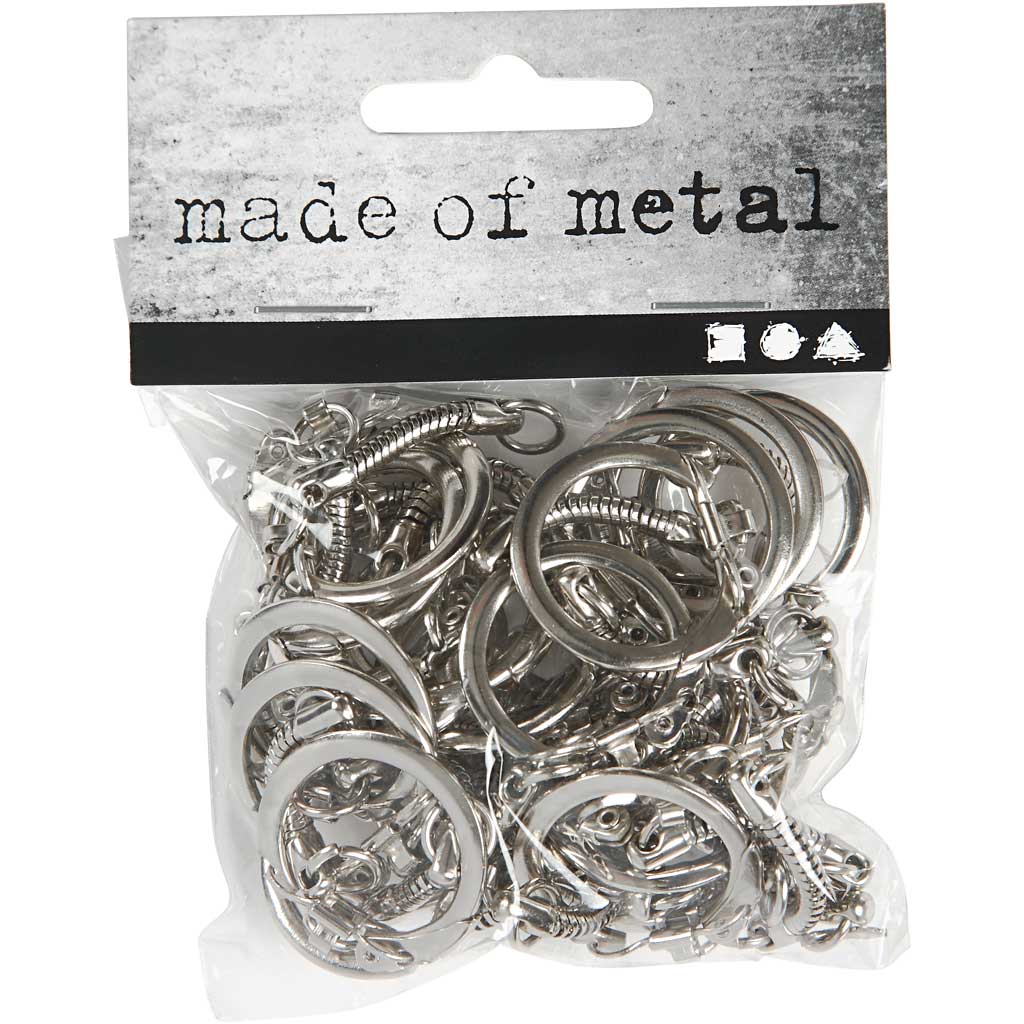 Schlüsselring mit Kette, L 6 cm, D 2,3 cm, 25 Stk/ 1 Pck [HOB-51282]