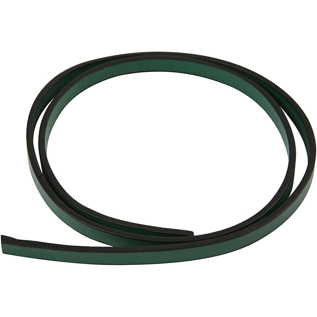 Faux Leather Belt, W: 10 mm, thickness 3 mm, green, 1 m
