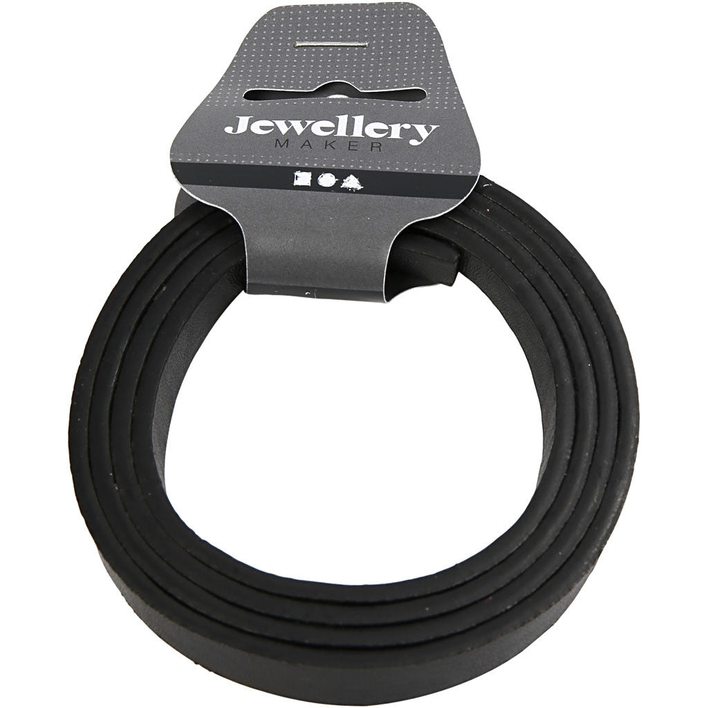 Cintura di Finto Cuoio, L: 10 mm, spess. 3 mm, nero, 1 m/ 1 conf. [HOB-51493]