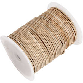 Lederband, Dicke 2 mm, Beige, 50 m/ 1 Rolle [HOB-51542]