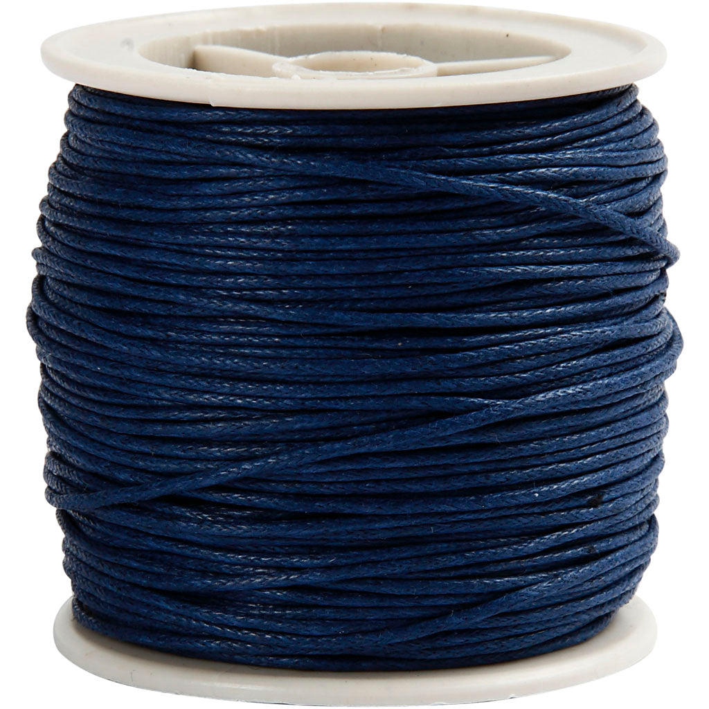 Cotton Cord, thickness 1 mm, blue, 40 m/ 1 roll