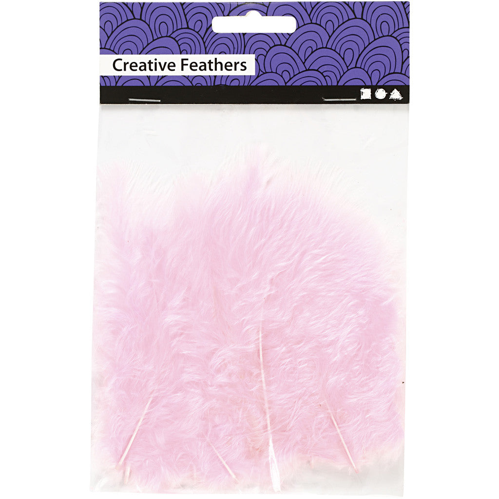 Daunen, Größe 5-12 cm, Rosa, 15 Stk/ 1 Pck [HOB-51695]
