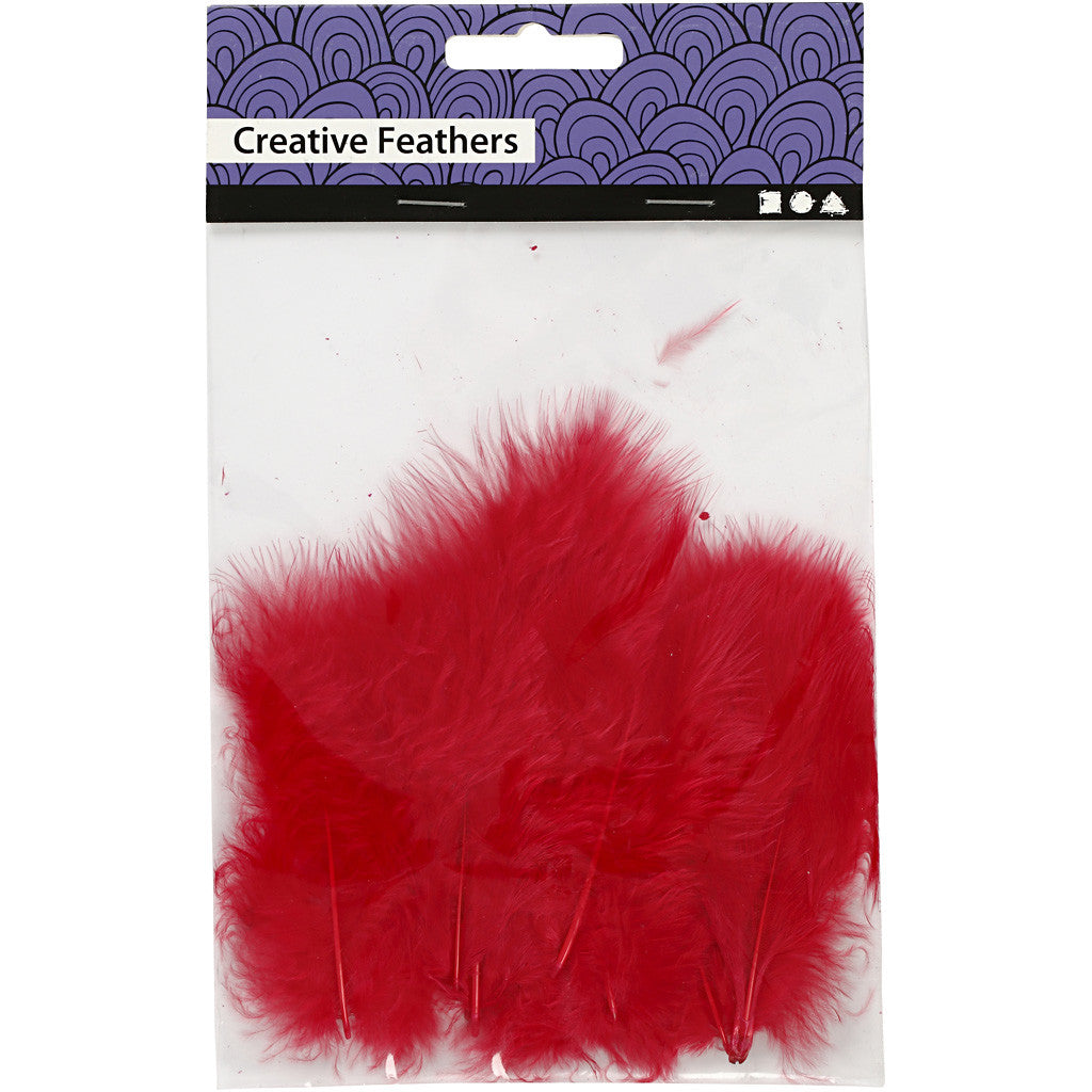 Daunen, Größe 5-12 cm, Rot, 15 Stk/ 1 Pck [HOB-51696]