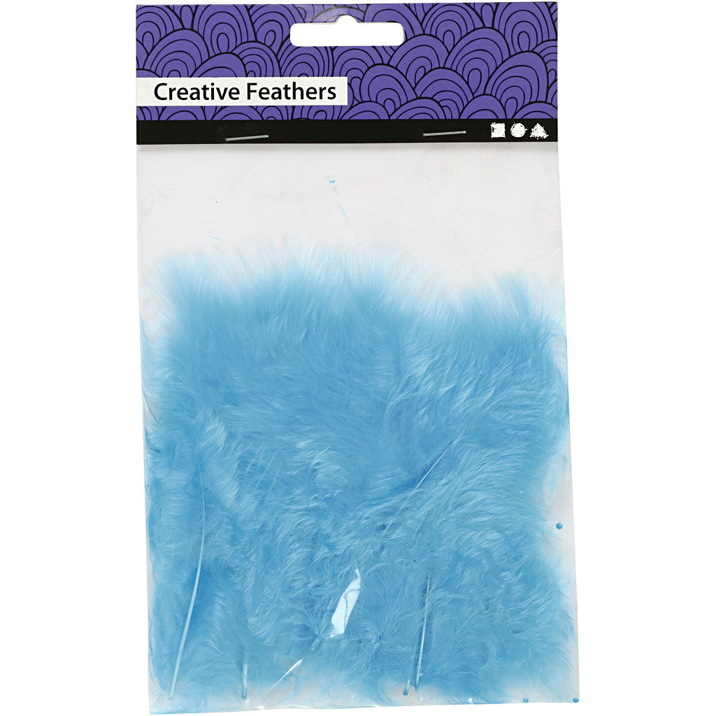 Piume, misura 5-12 cm, turchese, 15 pz/ 1 conf. [HOB-51698]