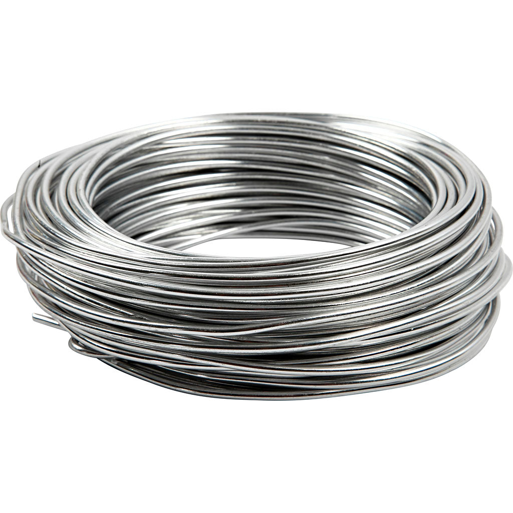 Aluminium Wire, round, thickness 3 mm, silver, 29 m/ 1 roll