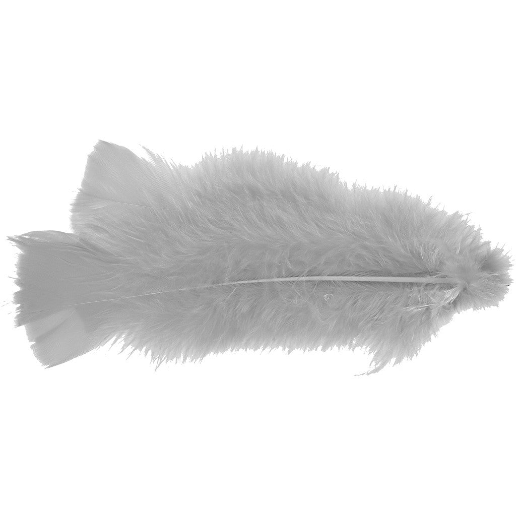 Federn, L 11-17 cm, Weiß, 18 Bündl./ 1 Pck [HOB-51847]