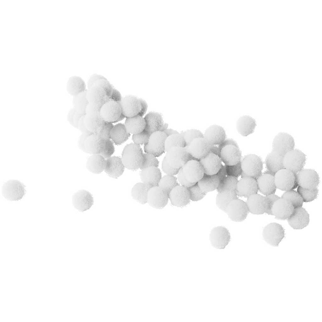 Pompons, d 5 mm, blanc, 550 pièces/ 1 Pq. [HOB-51852]