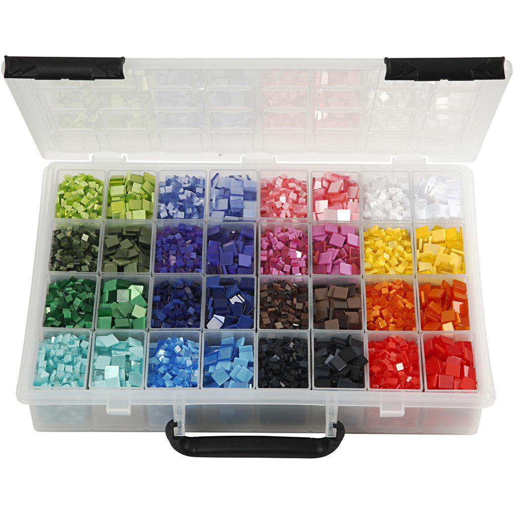 Mini-mosaïques, dim. 5x5+10x10 mm, ép. 2 mm, 32x25 gr/ 1 Pq. [HOB-51922]