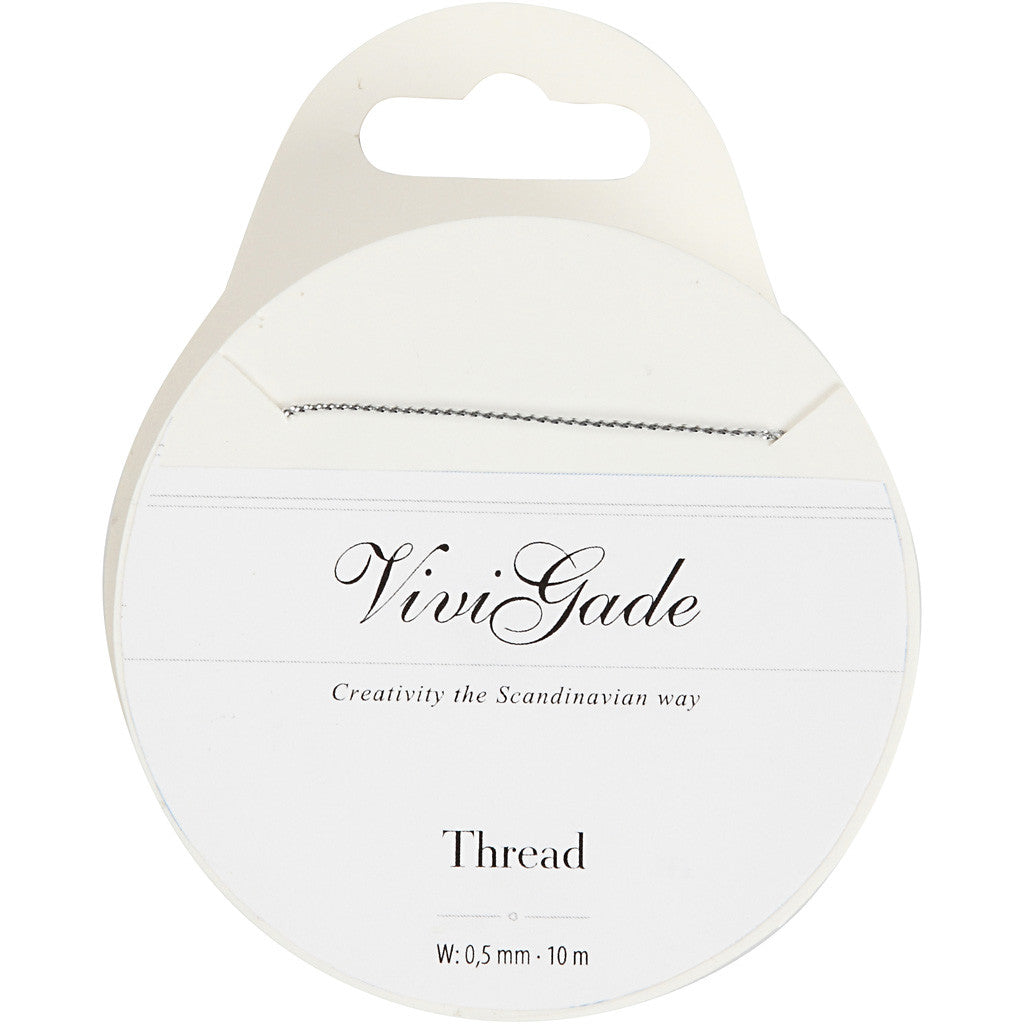 Kordel, Dicke 0,5 mm, Silber, 10 m/ 1 Rolle [HOB-51961]