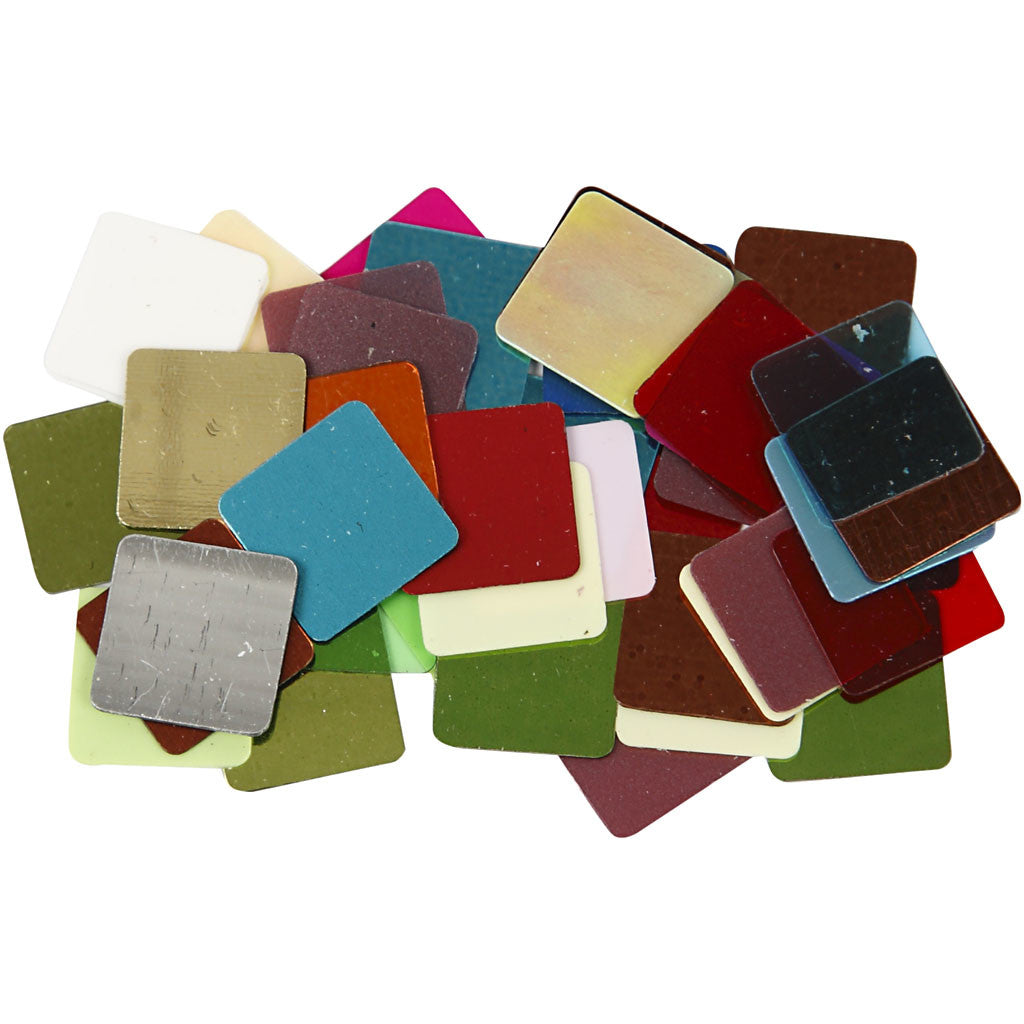Tessere sottili per mosaico, misura 10x10 mm, ca. 6875 pz, colori asst., 250 g/ 1 conf. [HOB-52207]