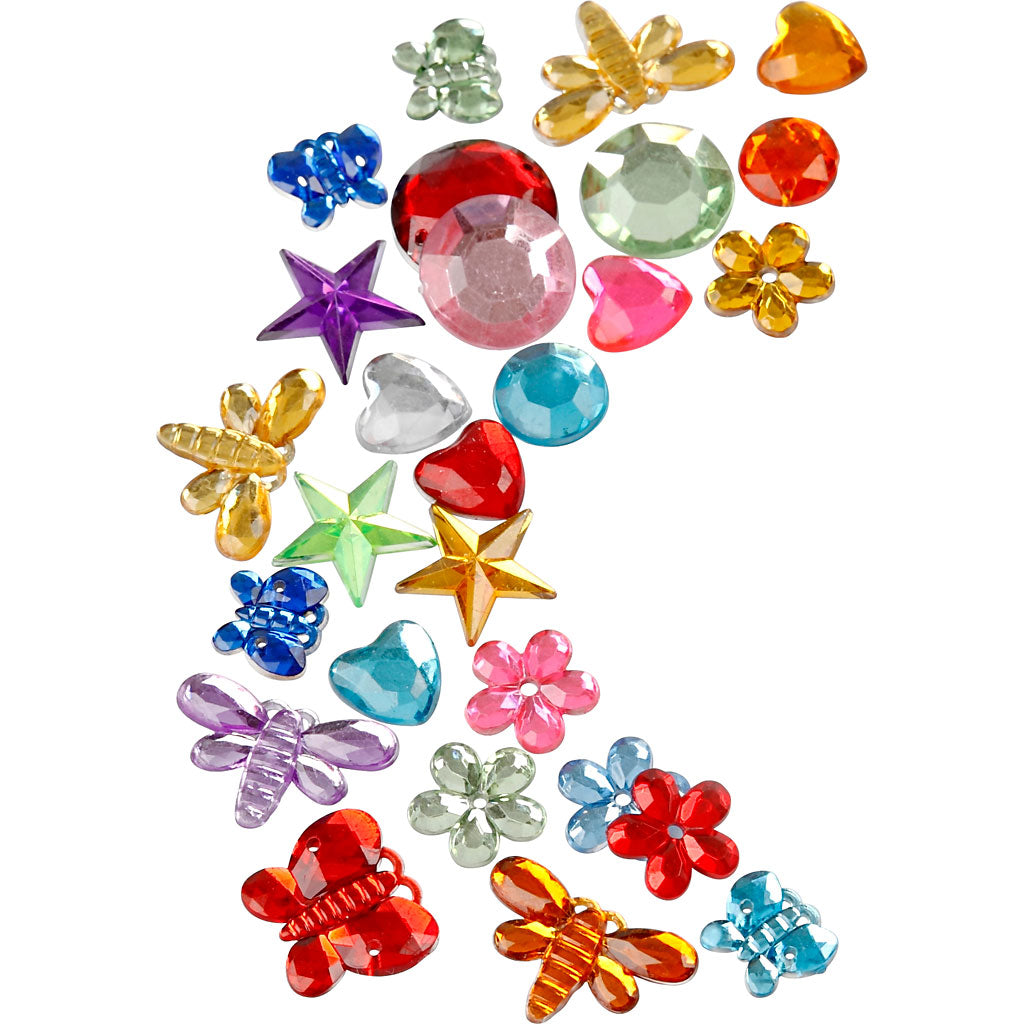 Strass, diam 6-16 mm, colori asst., 32 conf./ 1 conf. [HOB-52239]
