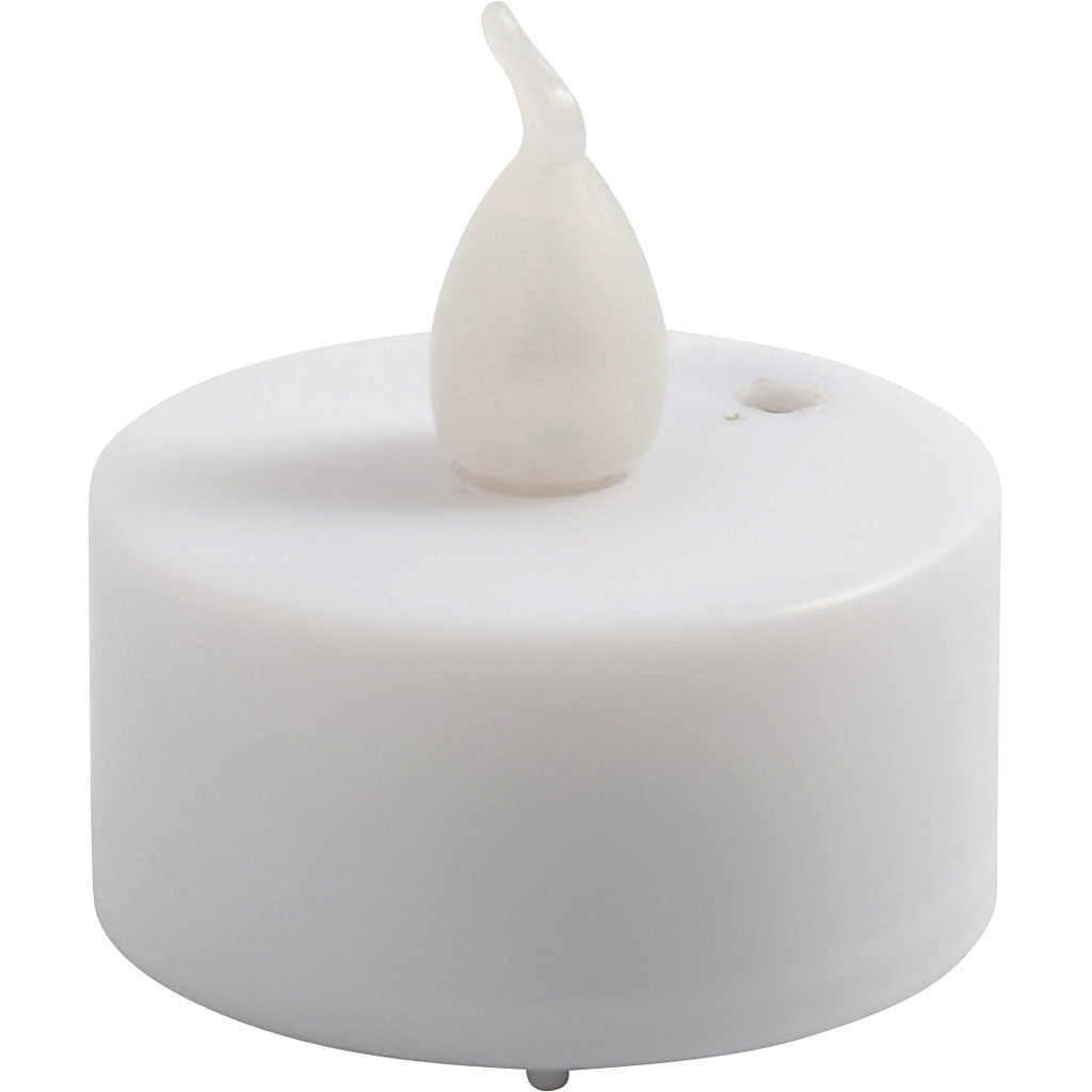 Tealight LED, H: 35 mm, diam 38 mm, bianco, 24 pz/ 1 conf. [HOB-52339]