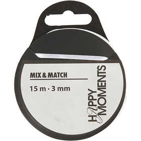 Satinband, B 3 mm, Weiß, 15 m/ 1 Rolle [HOB-524501]