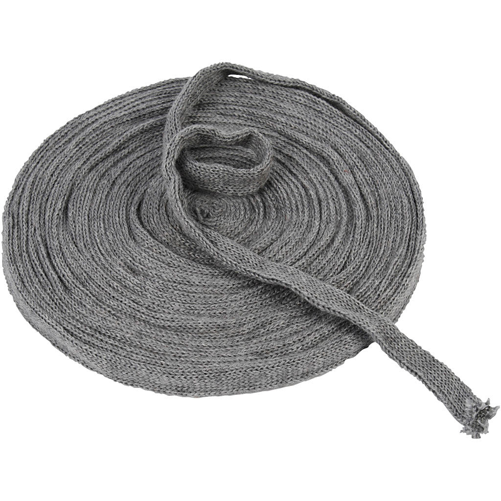 Tricot tubulaire, L: 15 mm, gris, 10m/ 1 rouleau [HOB-53014]