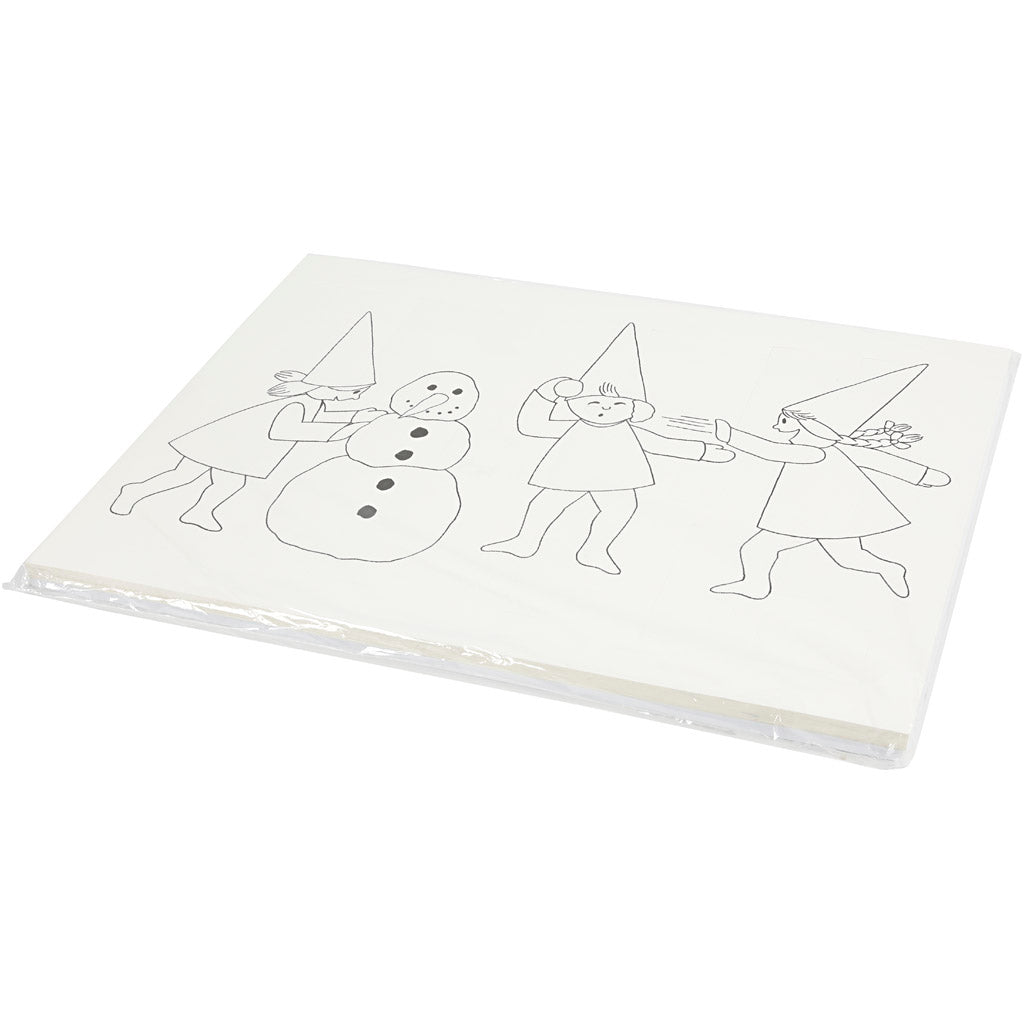 Adventkalender mit Wichtelmännern bei der Schneeballschlacht, A3, Größe 30x42 cm, Weiß, 30 Stk/ 1 Pck [HOB-537001]