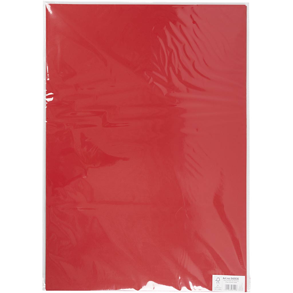 Papier Cartonné, feuille 50x70 cm, 270 gr, rouge cerise, 10 flles/ 1 Pq. [HOB-540936]