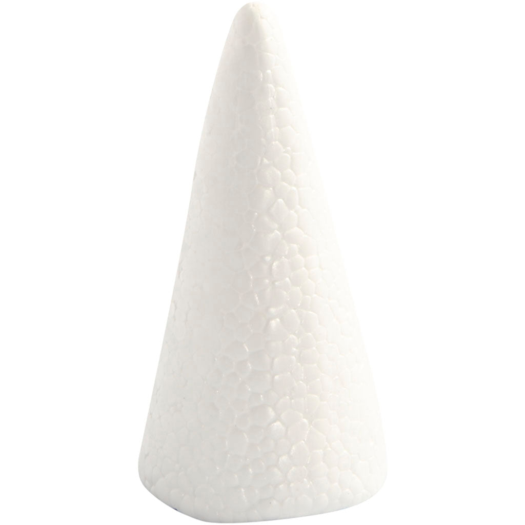 Cone, H: 11 cm, dia. 5,5 cm, white, 5 pc
