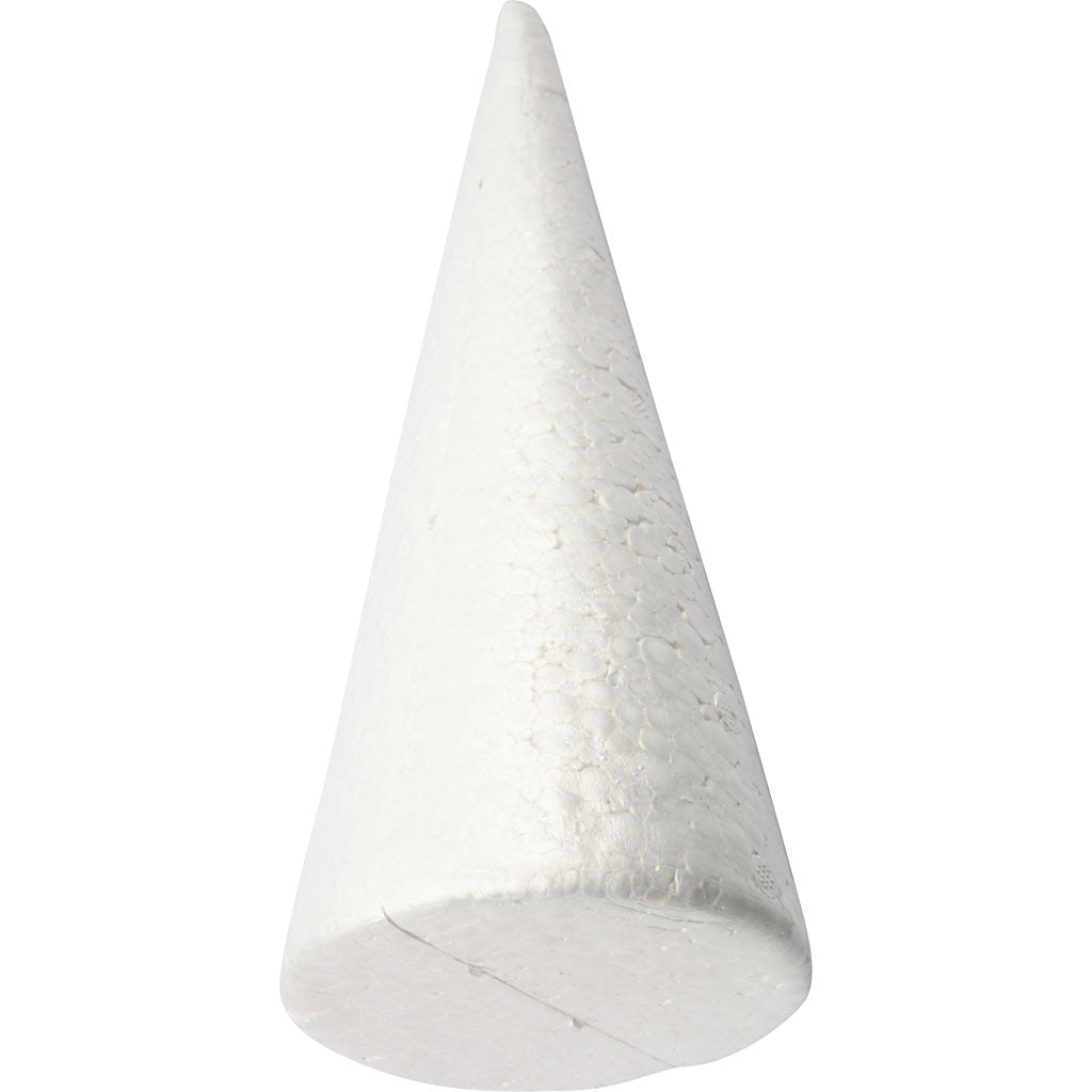 Cone, H: 25 cm, dia. 10 cm, white