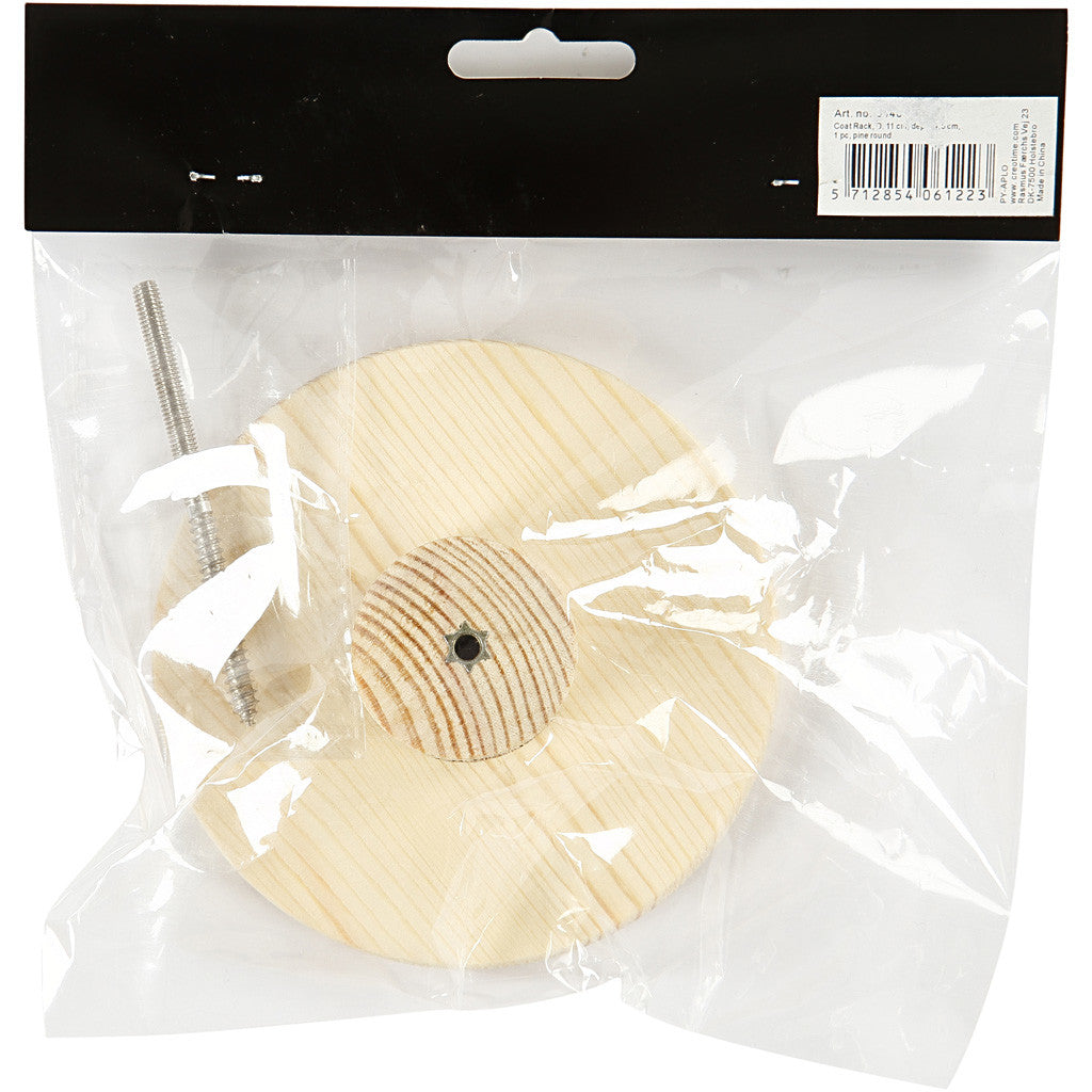 Garderobe, Runde Platte, T 4,5 cm, D 11 cm, 1 Stk [HOB-54406]