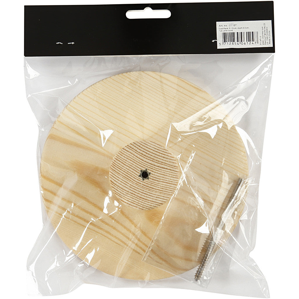 Garderobe, Runde Platte, T 4,5 cm, D 15 cm, 1 Stk [HOB-54407]