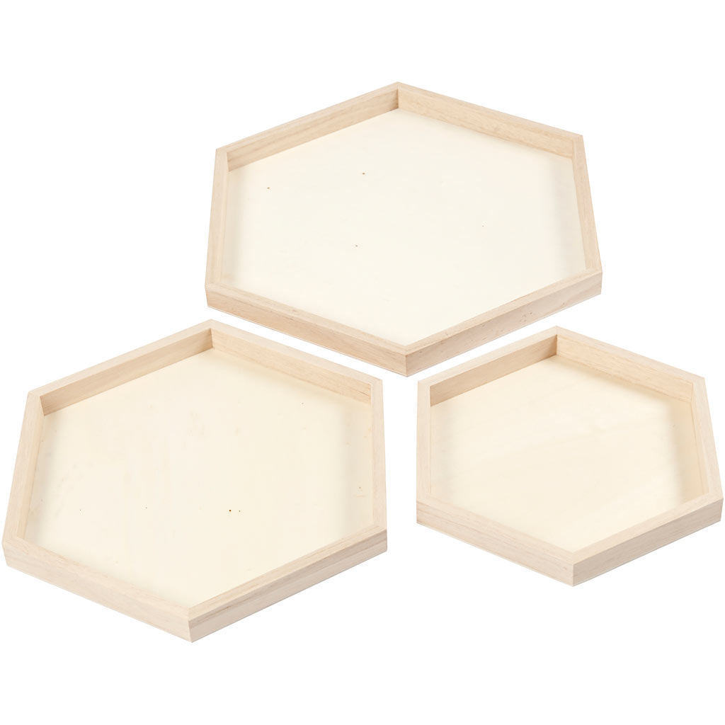 Vassoi, diam 21+26+31 cm, 3pz/ 1 set [HOB-55317]